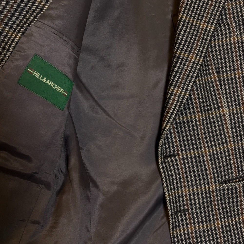 VTG Wool Blazer Houndstooth Men’s 40R Sport Jacket Fits Women M/L Ivy League - Picture 6 of 11